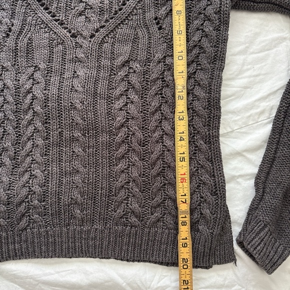 Moth Women's Cable Knit Sweater - Dark Gray - Picture 3 of 4